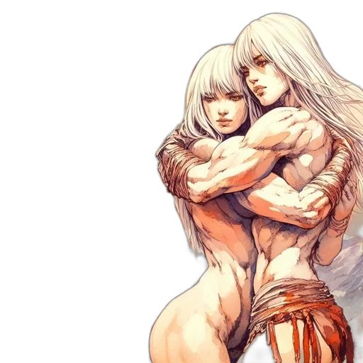 concept art, fantasy art, comic book art, watercolor transparent PNG cut-out