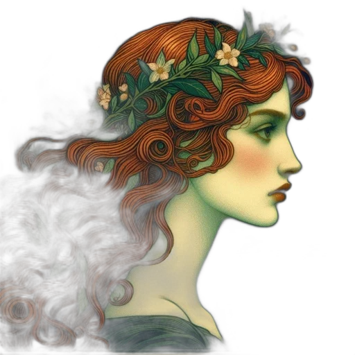 crown, face, fantasy art, watercolor transparent PNG cut-out