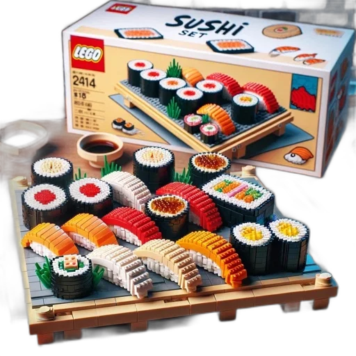 food, detailed, lego, sushi transparent PNG cut-out