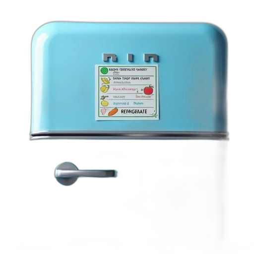 furniture, blue, refrigerator, label transparent PNG cut-out