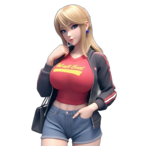 dress, jacket, concept art, 3d render transparent PNG cut-out