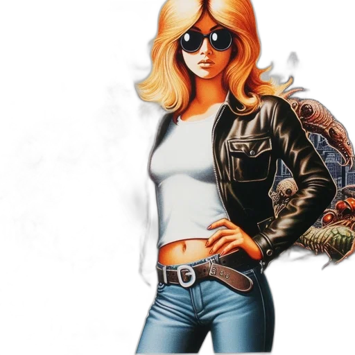 jacket, comic book art, concept art, photorealistic transparent PNG cut-out