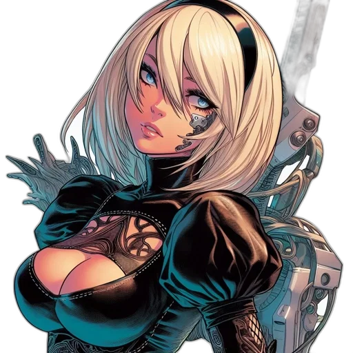 robot, comic book art, concept art, fantasy art transparent PNG cut-out