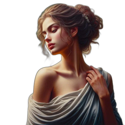 dress, jewelry, face, crown transparent PNG cut-out