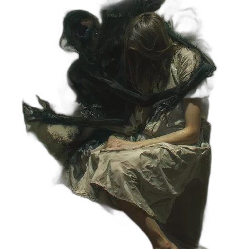 dress, mask, hair, creature transparent PNG cut-out