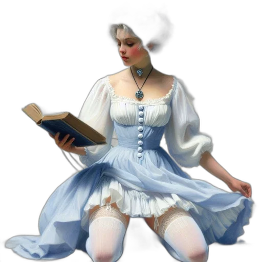 dress, staff, fantasy art, concept art transparent PNG cut-out