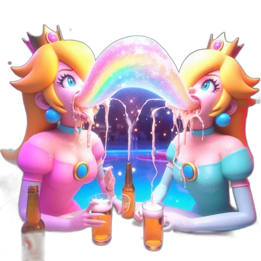 crown, dress, vaporwave, concept art transparent PNG cut-out