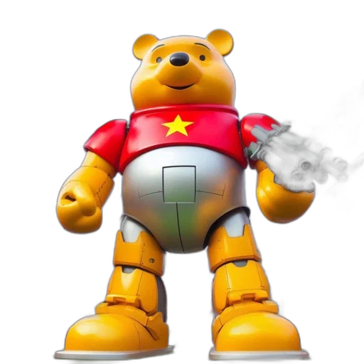 robot, 3d render, concept art, winnie transparent PNG cut-out