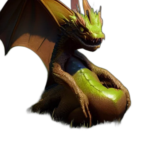 dragon, creature, staff, animal transparent PNG cut-out