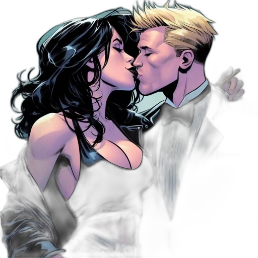 comic book art, concept art, neon lights, intimate transparent PNG cut-out
