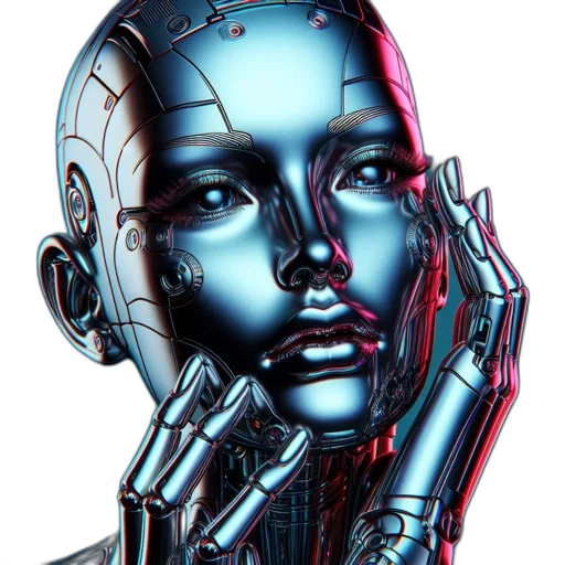 robot, face, cyberpunk, concept art transparent PNG cut-out