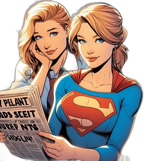 comic book art, concept art, cartoon, two transparent PNG cut-out