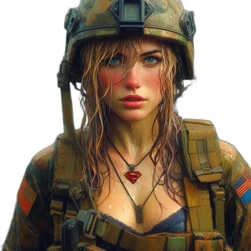weapon, face, jacket, hat transparent PNG cut-out