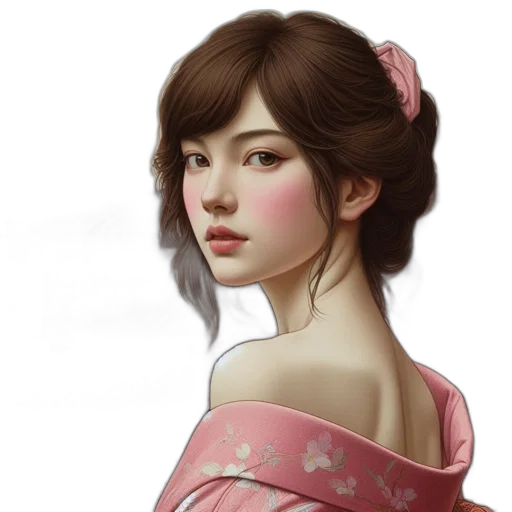 dress, face, jewelry, photorealistic transparent PNG cut-out