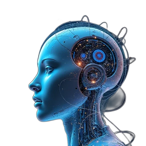 robot, face, cyberpunk, concept art transparent PNG cut-out