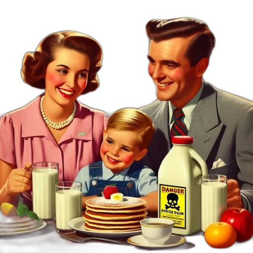 food, robot, photorealistic, vintage-styled transparent PNG cut-out