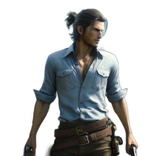 jacket, staff, concept art, fantasy art transparent PNG cut-out