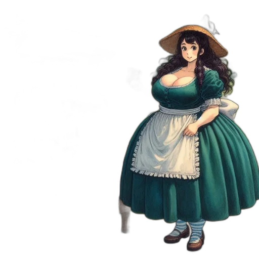 dress, hat, staff, concept art transparent PNG cut-out