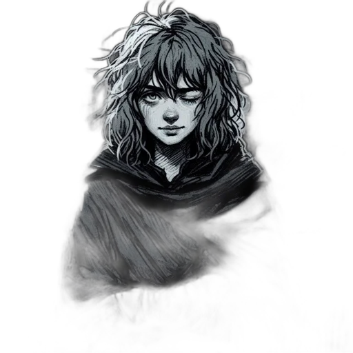 face, dragon, hair, jacket transparent PNG cut-out