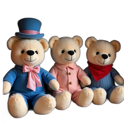 3d render, collection, plush, toys transparent PNG cut-out