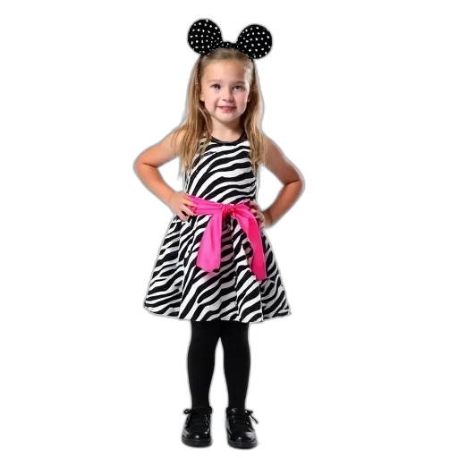 dress, monochrome, young, girl transparent PNG cut-out