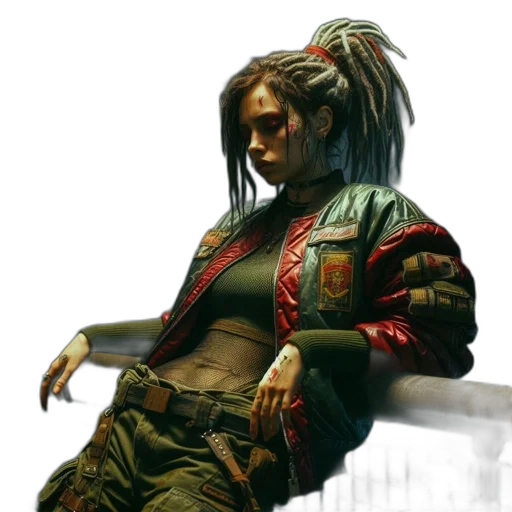 jacket, concept art, cyberpunk, photorealistic transparent PNG cut-out