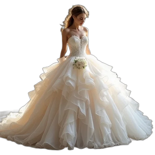 dress, photorealistic, 3d render, strapless transparent PNG cut-out