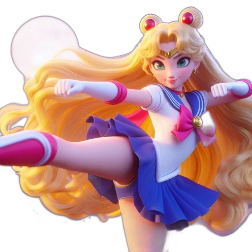 3d render, concept art, anime, animated transparent PNG cut-out