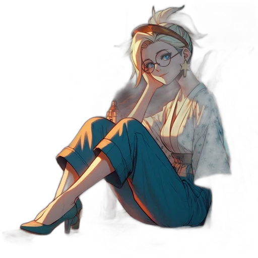 dress, shoes, staff, jacket transparent PNG cut-out