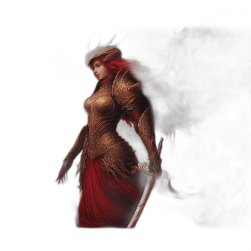 dress, creature, dragon, staff transparent PNG cut-out