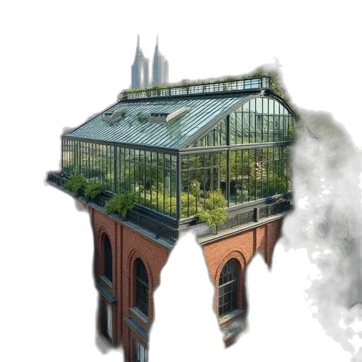 building, concept art, photorealistic, 3d render transparent PNG cut-out
