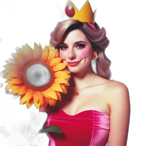 crown, flower, photorealistic, 3d render transparent PNG cut-out