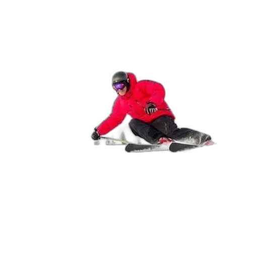 3d render, photorealistic, skier, red transparent PNG cut-out