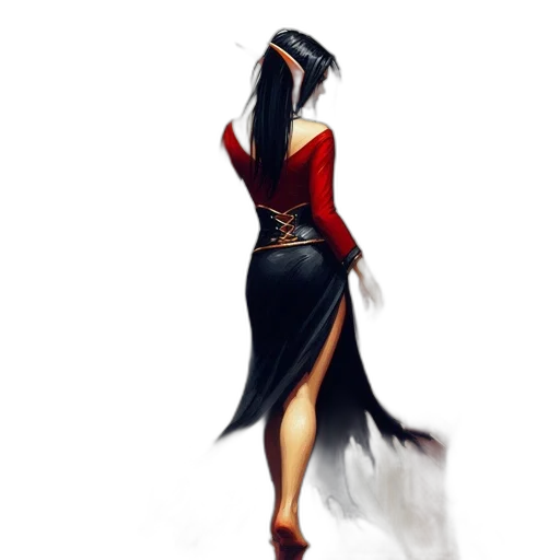 dress, staff, concept art, fantasy art transparent PNG cut-out