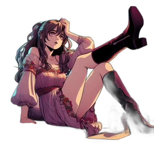 dress, shoes, concept art, pixel art transparent PNG cut-out