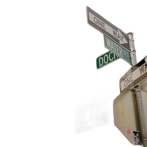 3d render, city street, street, sign transparent PNG cut-out