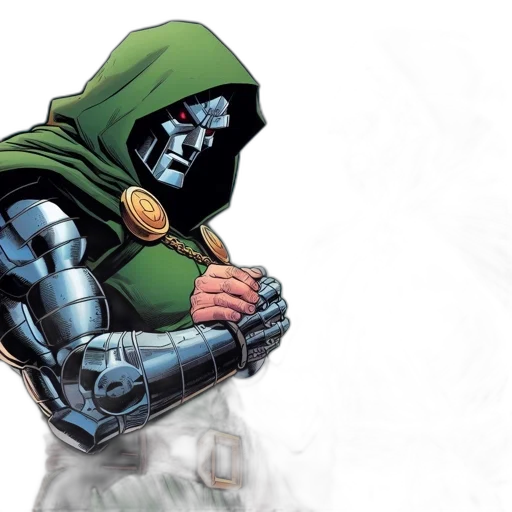comic book art, concept art, doctor, doom transparent PNG cut-out