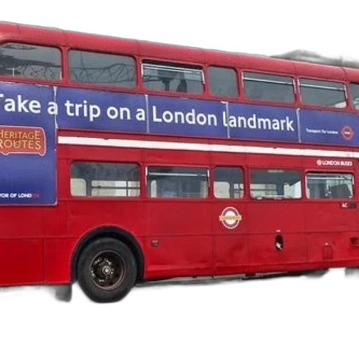 red, double-decker, bus, london transparent PNG cut-out