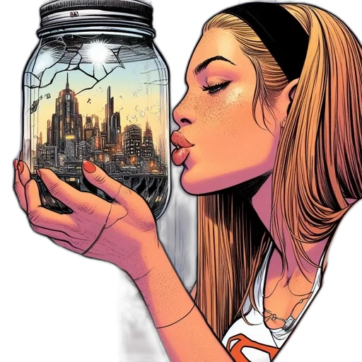 comic book art, concept art, cartoon, photorealistic transparent PNG cut-out