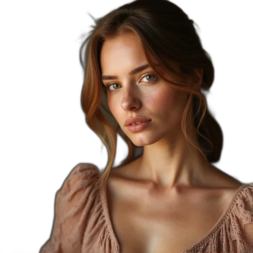 dress, jewelry, face, jacket transparent PNG cut-out