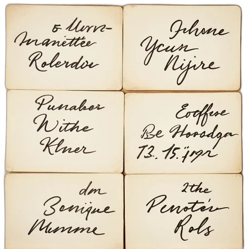 handwriting, collection, contains, names transparent PNG cut-out