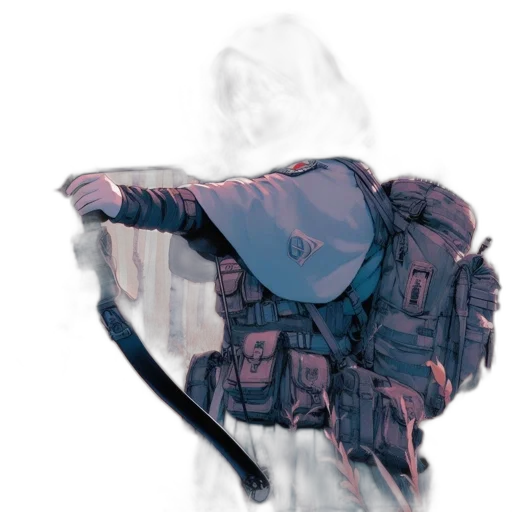 jacket, mask, umbrella, weapon transparent PNG cut-out