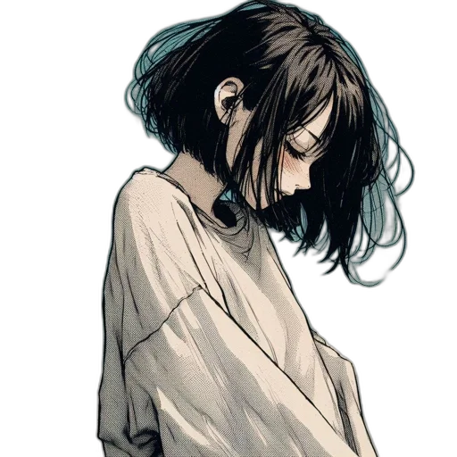 dress, jacket, hair, mask transparent PNG cut-out