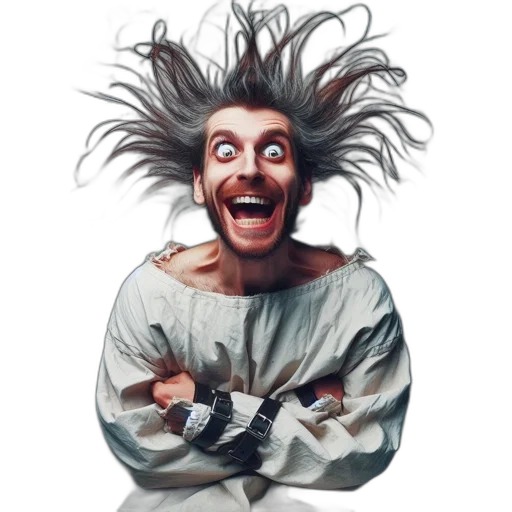 hair, face, staff, creature transparent PNG cut-out