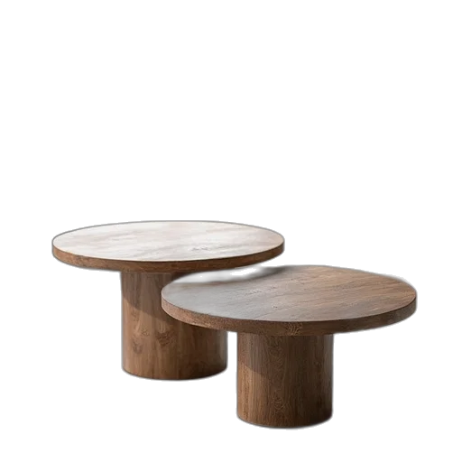 furniture, 3d render, earth tones, two transparent PNG cut-out