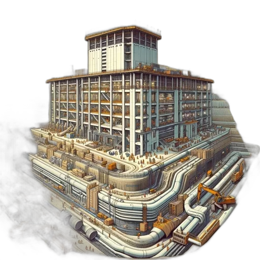 building, 3d render, concept art, photorealistic transparent PNG cut-out