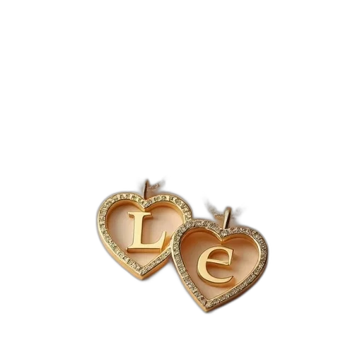jewelry, 3d render, two, heart transparent PNG cut-out