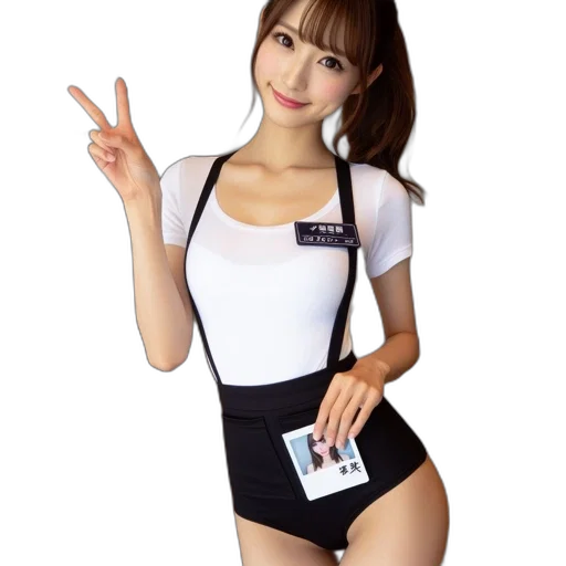 dress, robot, staff, photorealistic transparent PNG cut-out