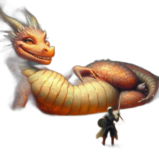 dragon, creature, animal, staff transparent PNG cut-out