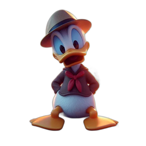 hat, staff, animal, 3d render transparent PNG cut-out